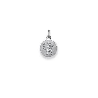 MUAU Schmuck  Pendentif signe du zodiaque sagittaire or blanc 750, 19x12mm 