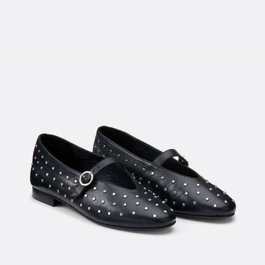 La Redoute Collections Ballerines en cuir cloutées  