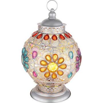 Tischleuchte Gelasius Metall silber 1xE27