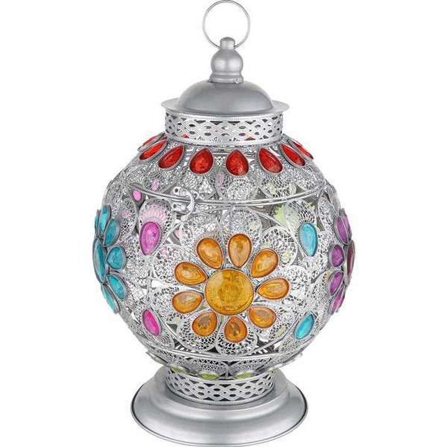 mutoni Lampe à poser Gelasius métal gris argent 1xE27  