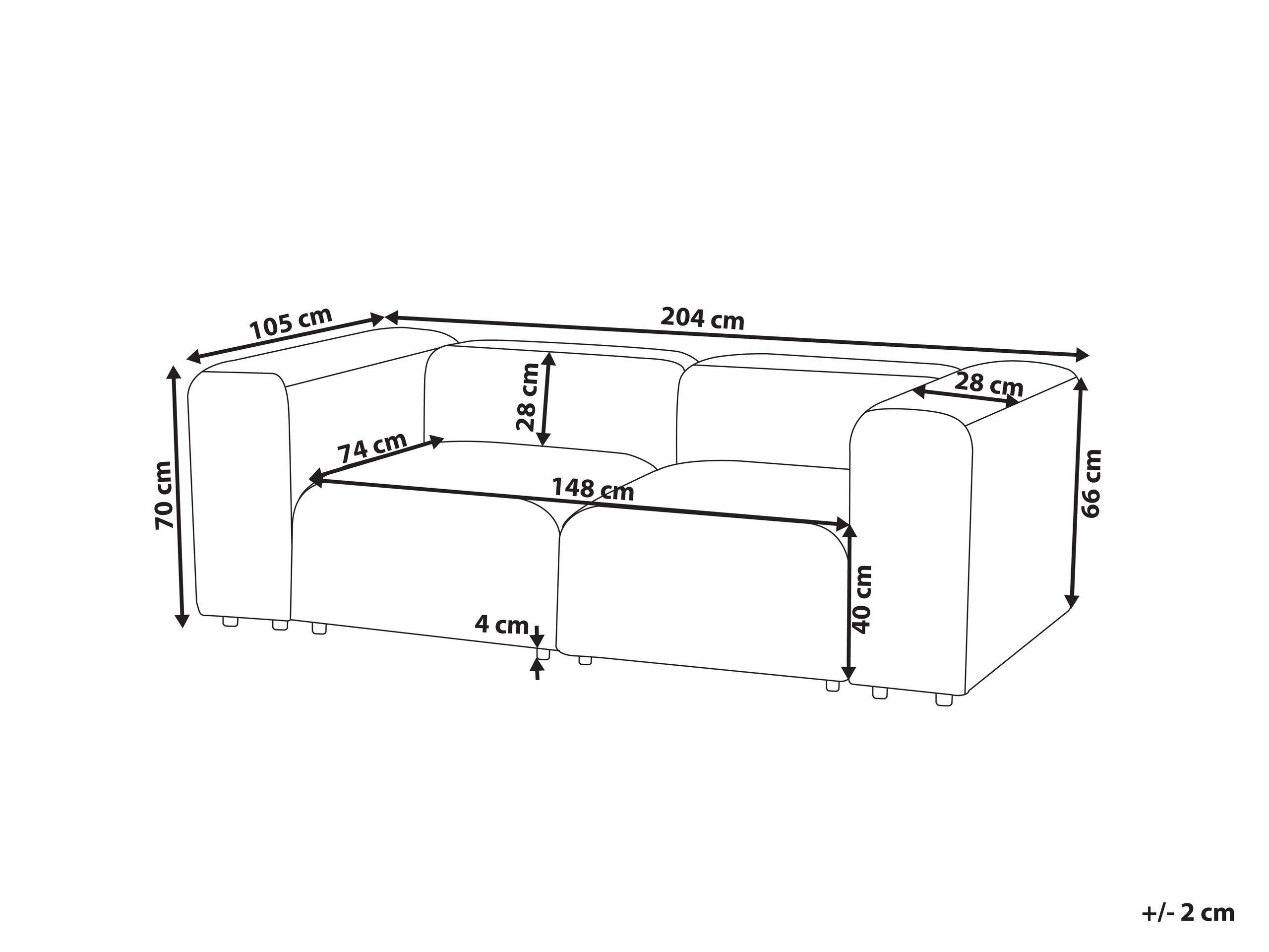 Beliani 2 Sitzer Sofa aus Samtstoff Modern FALSTERBO  