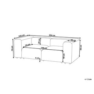 Beliani 2 Sitzer Sofa aus Samtstoff Modern FALSTERBO  