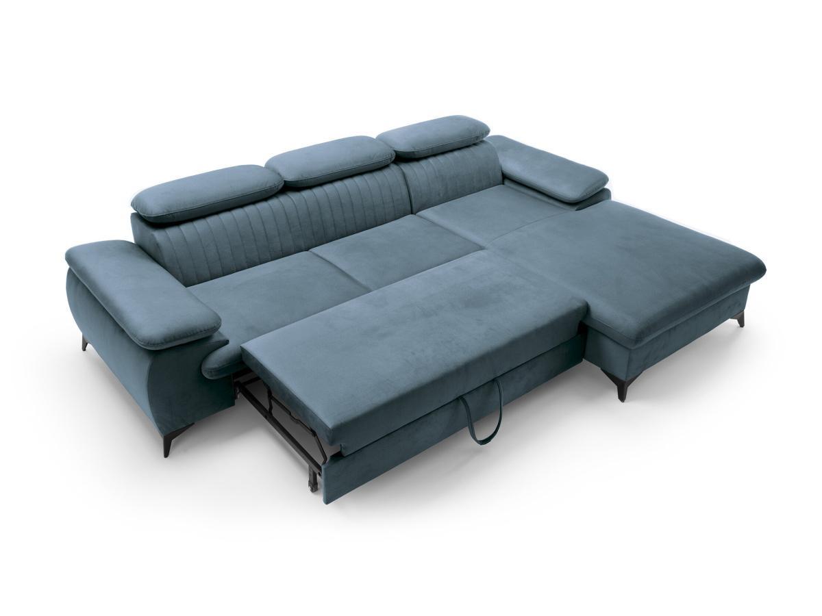 PASCAL MORABITO Ecksofa mit Schlaffunktion - Ecke rechts - Samt - Hellblau - SAMARA von PASCAL MORABITO  