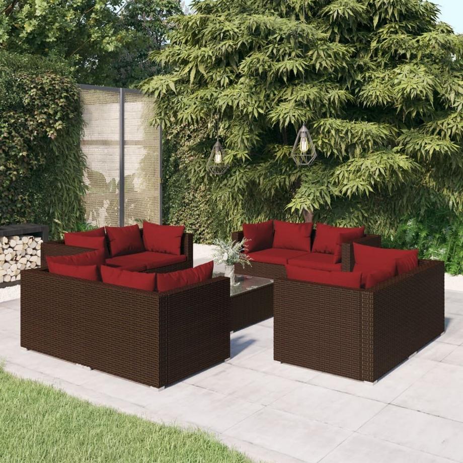 VidaXL set salotto da giardino Polirattan  