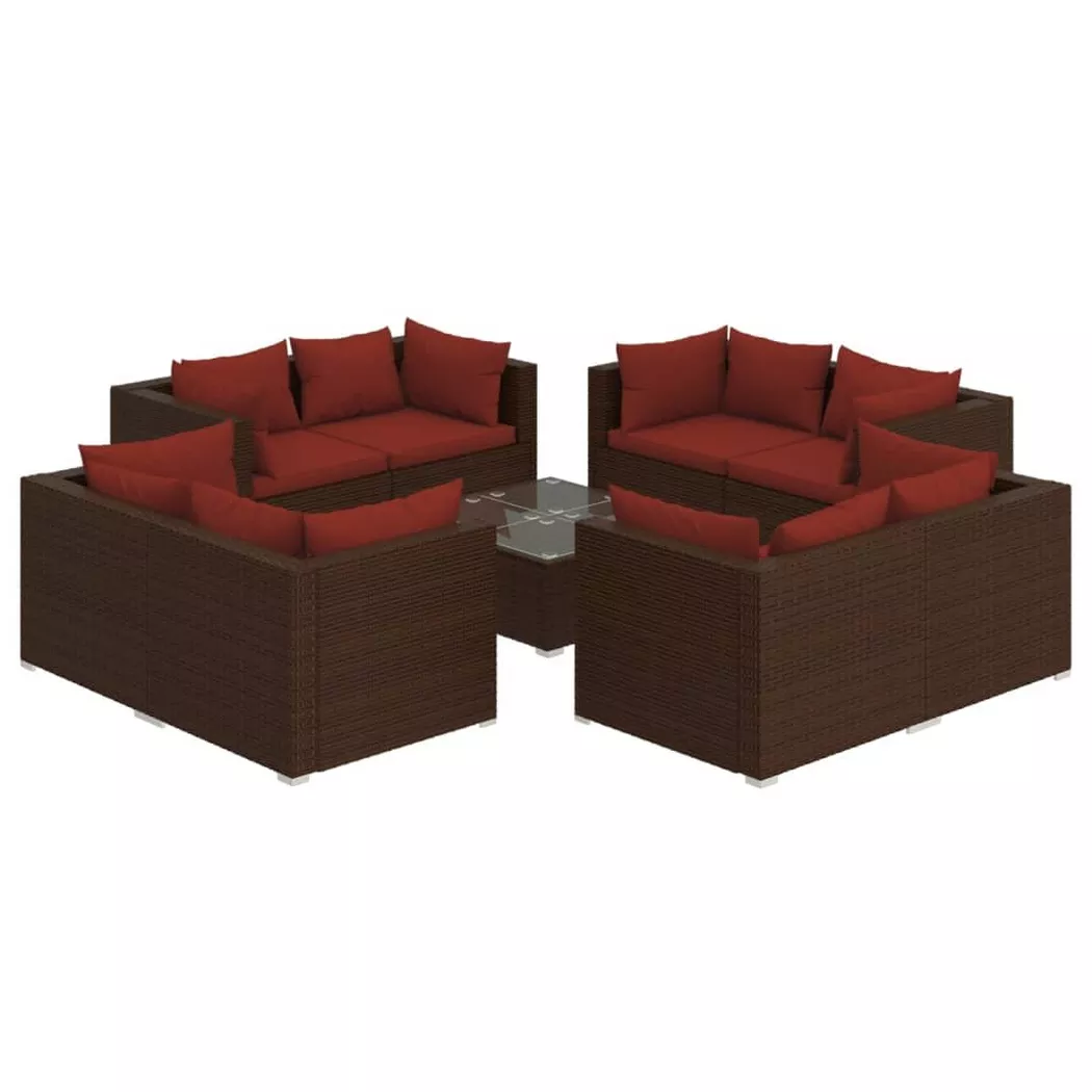 VidaXL - Salon de jardin rotin synthétique, One Size, Marron