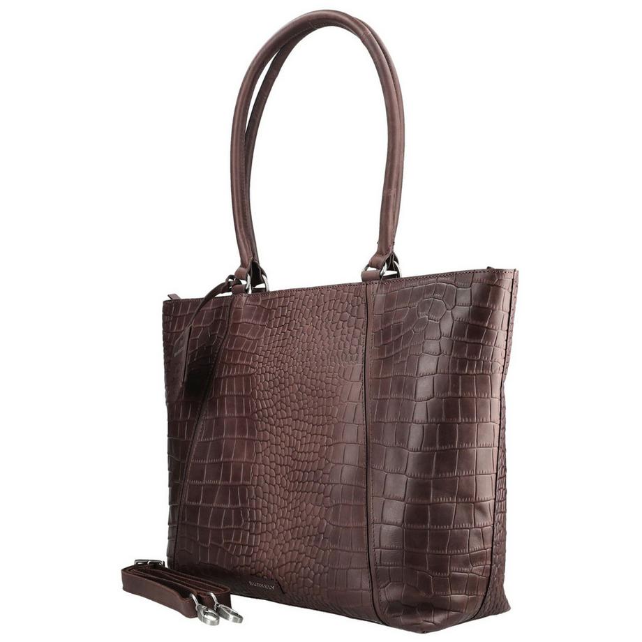 BURKELY Sac cabas à texture crocodile  