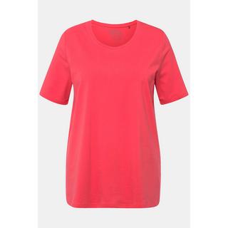 Ulla Popken  T-shirt dal taglio svasato con scollo a girocollo e mezze maniche 