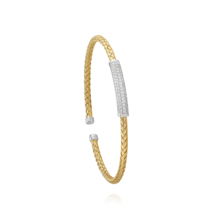 Charles Garnier  Zweifarbiger LIANES-Armreif aus Silber, Goldsilber und Zirkonoxiden 