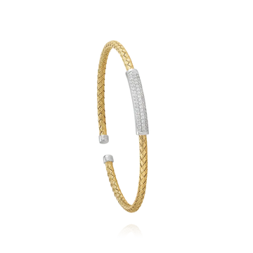 Zweifarbiger LIANES-Armreif aus Silber, Goldsilber und Zirkonoxiden