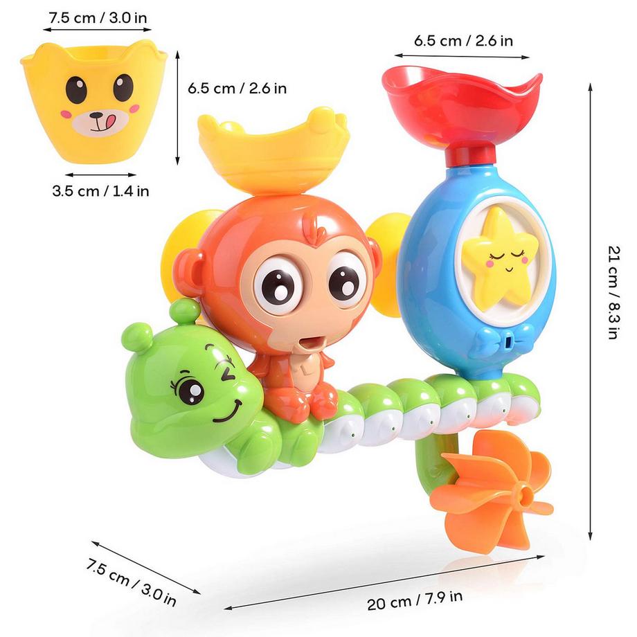 Activity-board  Badewanne Spielzeug Wasserfall Wasserstation mit einem stapelbaren Tasse Brunnen Wasser Dusche Spielzeug für Kinder 