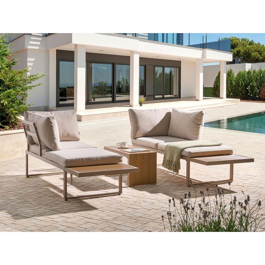 Beliani Set lounge pour jardin en Bois synthétique Moderne PIENZA  