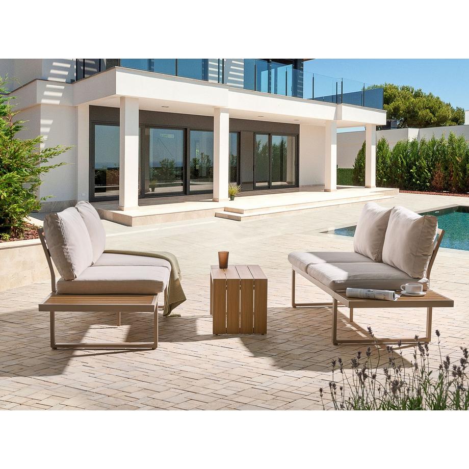 Beliani Set lounge pour jardin en Bois synthétique Moderne PIENZA  