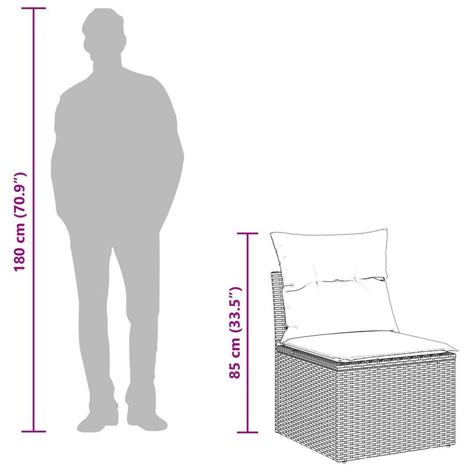 VidaXL Set Divano da Giardino Polyrattan  