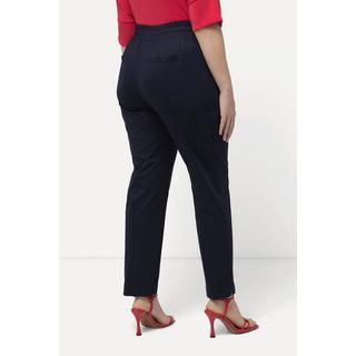 Ulla Popken  Pantalon cargo, poches, taille élastique et bas de jambe fendu 