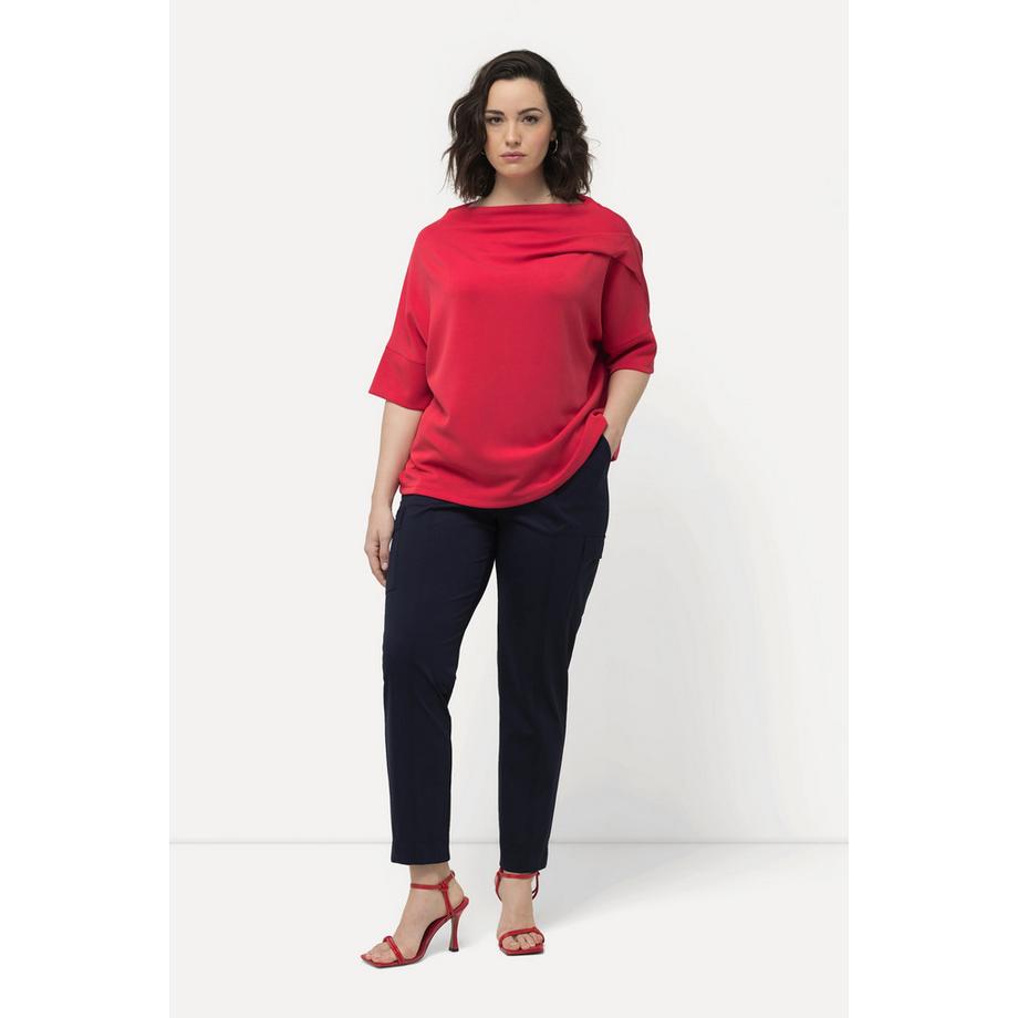 Ulla Popken Pantalon cargo Poches Taille élastique Fentes à l'ourlet  