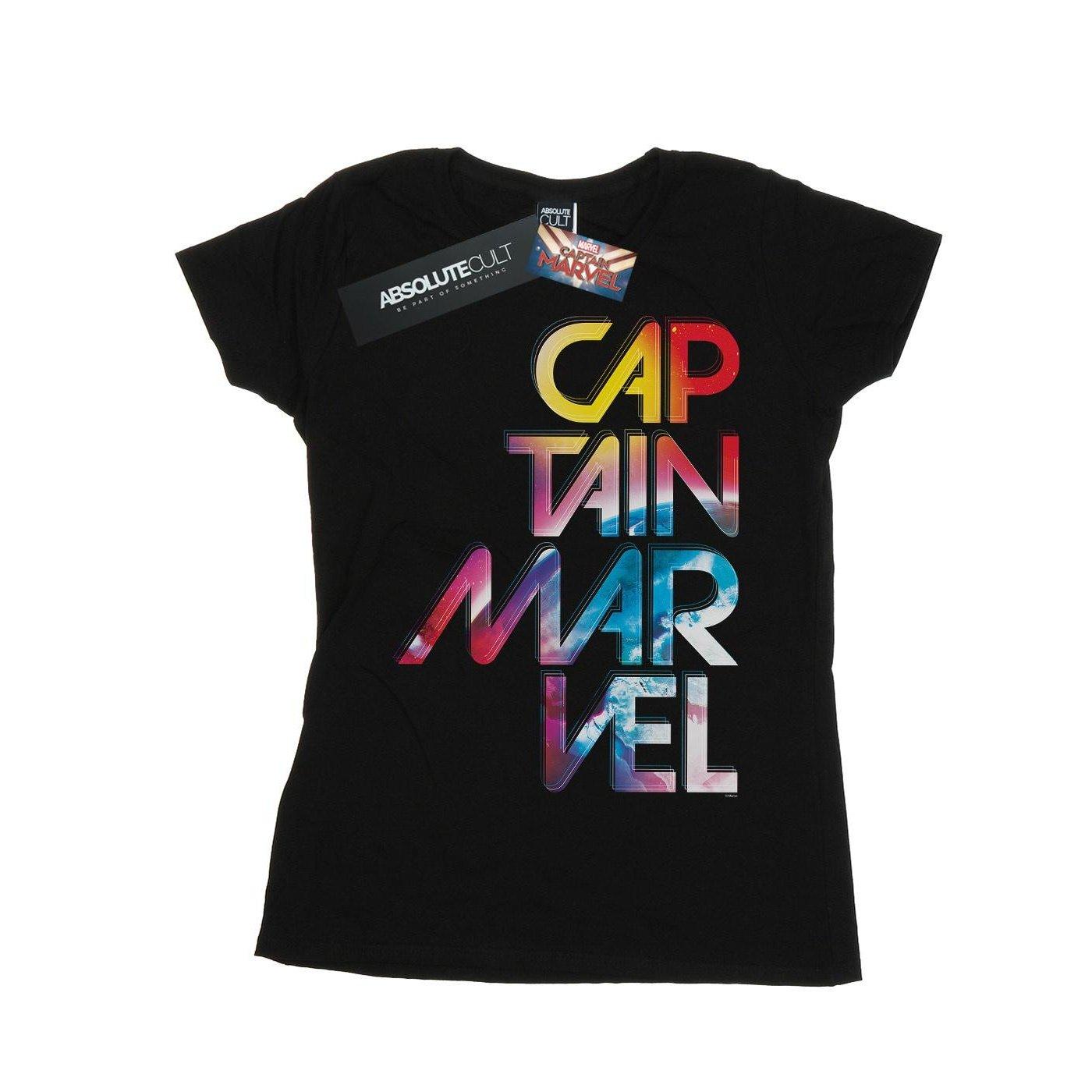 Image of Captain Galactic Text Tshirt Damen Schwarz L