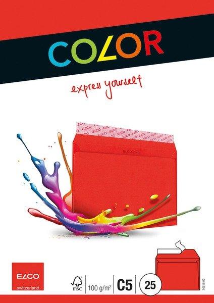 Image of ELCO Couvert Office o/Fenster C5 74618.92 100g, rot 25 Stück ELCO Couvert Office o/Fenster C5 74618.92 100g, rot 25 Stück