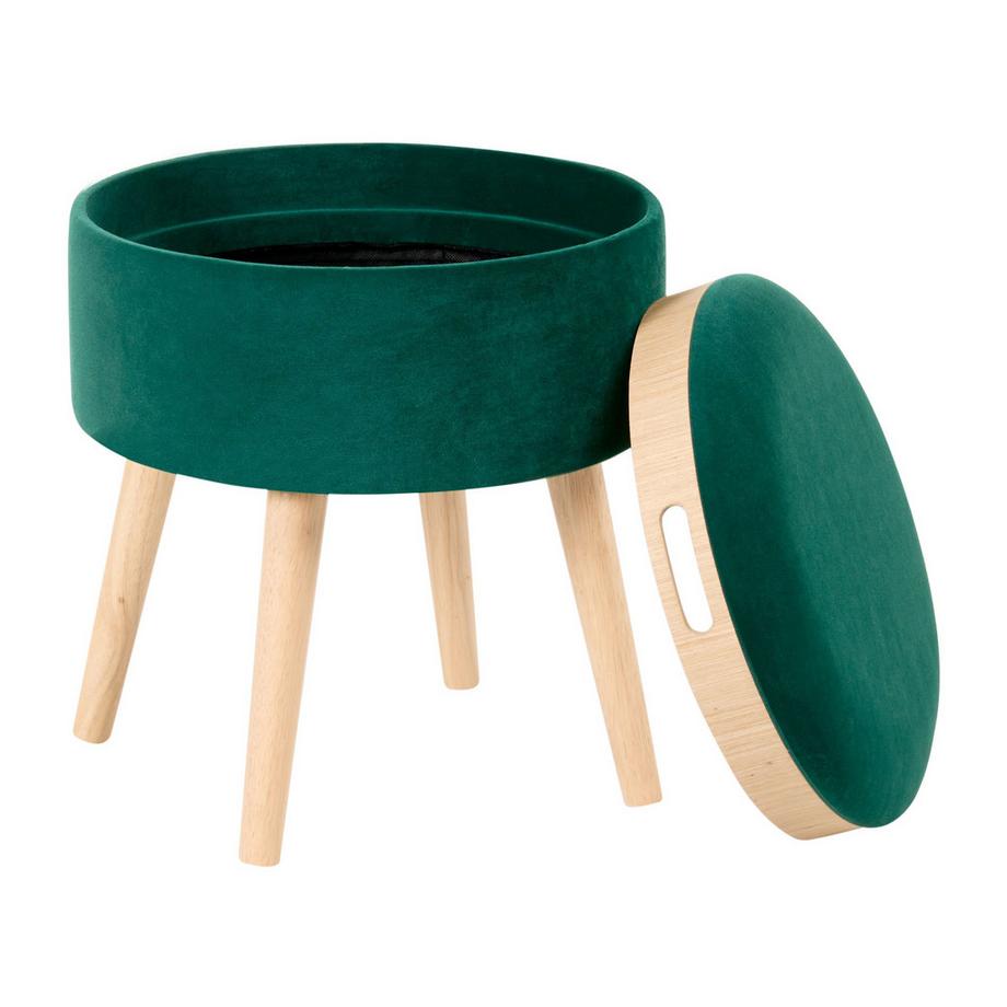Beliani Tabouret de rangement en Velours Moderne NEELY  
