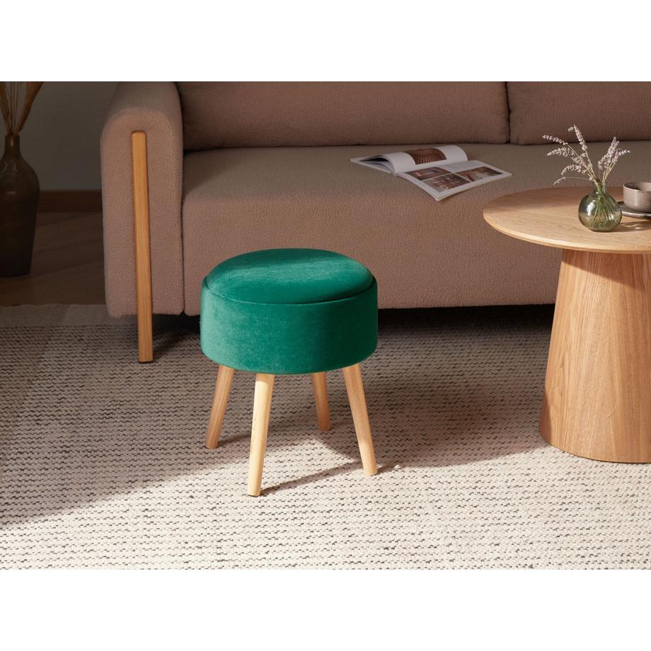 Beliani Tabouret de rangement en Velours Moderne NEELY  