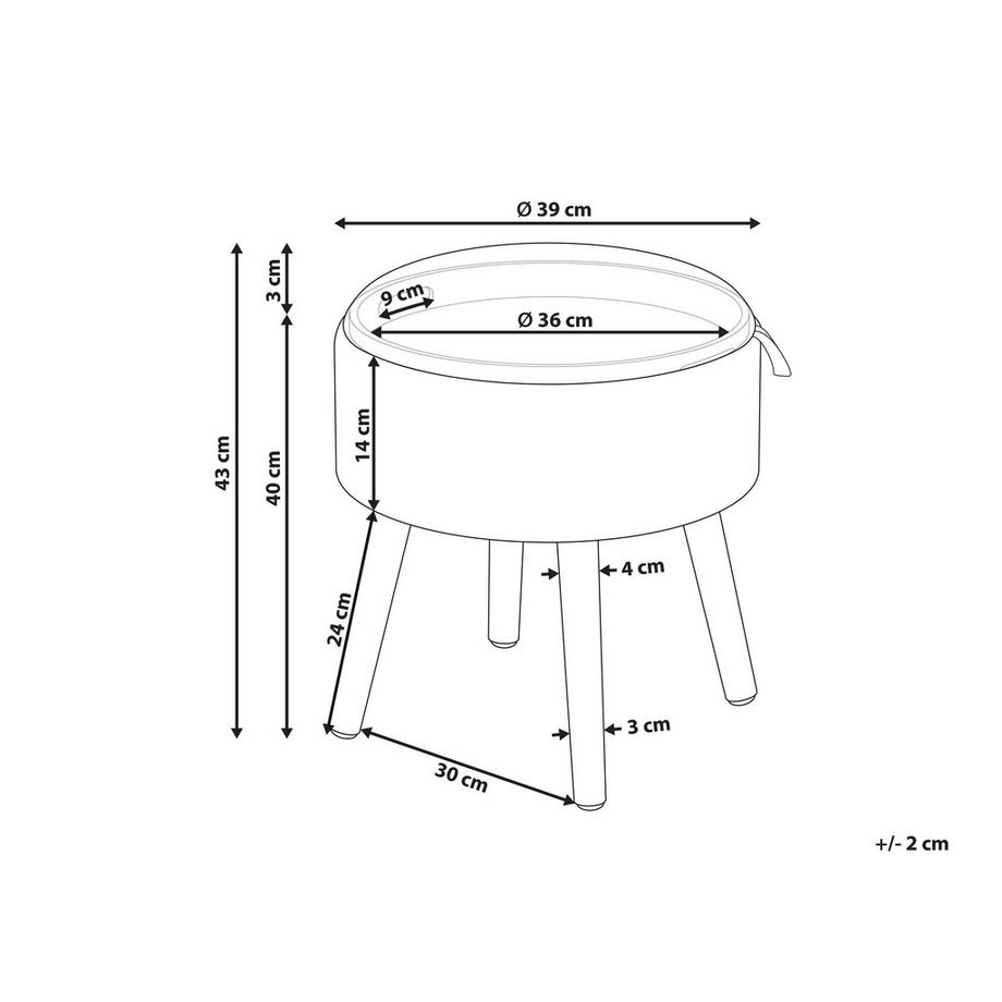 Beliani Tabouret de rangement en Velours Moderne NEELY  