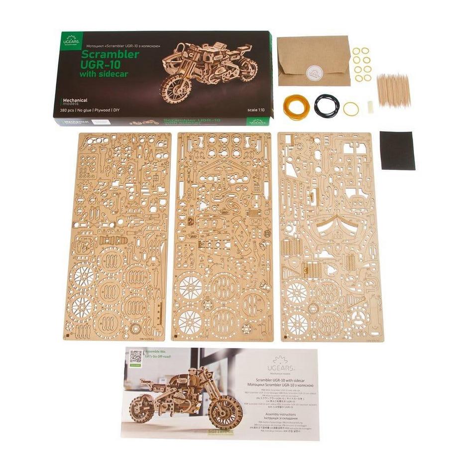 UGEARS  Scrambler UGR-10 mit Beiwagen (380Teile) 