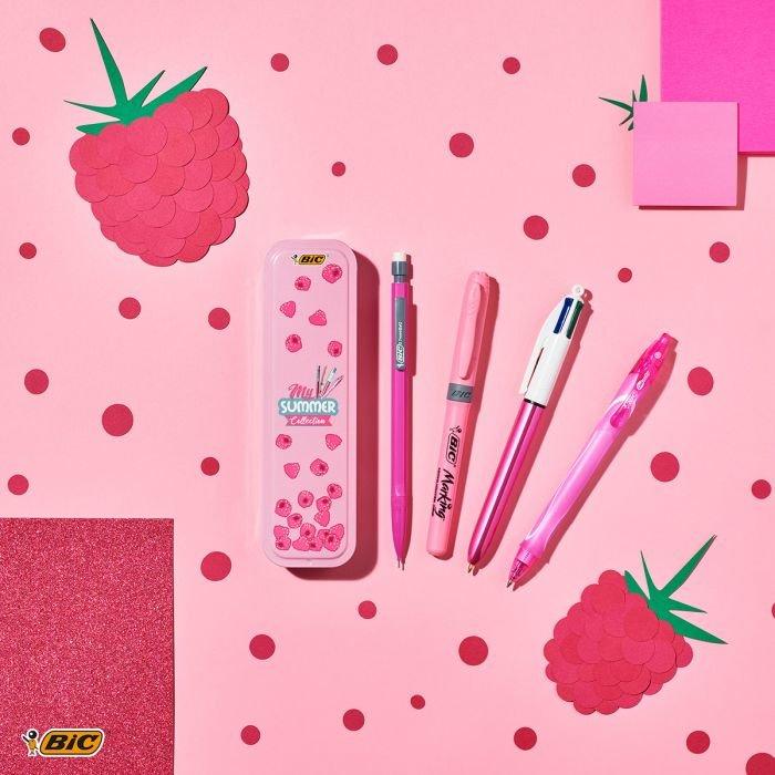 BiC BIC Summer Pink Box Nero, Blu, Verde, Rosso Penna a sfera retrattile a clip 5 pz  