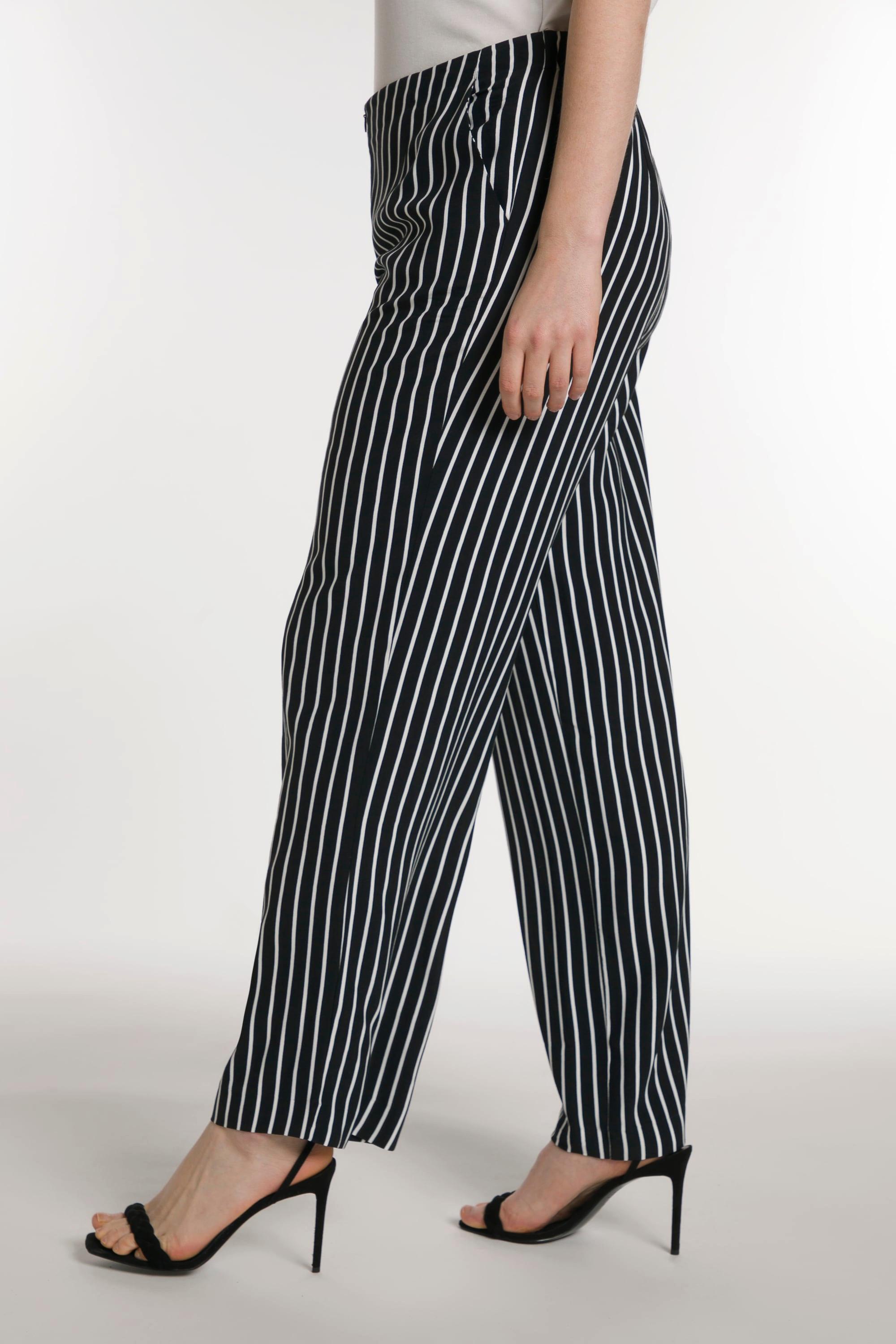 Ulla Popken  Pantalon Marlène, rayures, ceinture confort 