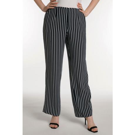 Ulla Popken  Pantalon Marlène, rayures, ceinture confort 