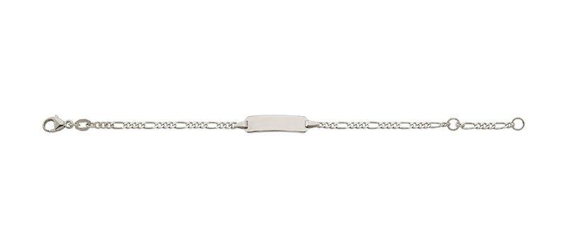 MUAU Schmuck  ID-Bracelet figaro or blanc 750, 2.mcm, 14cm 