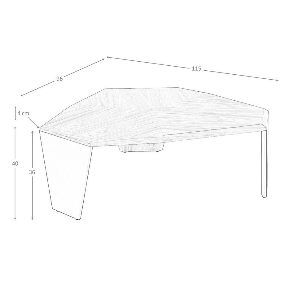 ANGEL CERDA Tavolino asimmetrico in noce e pvc nero  