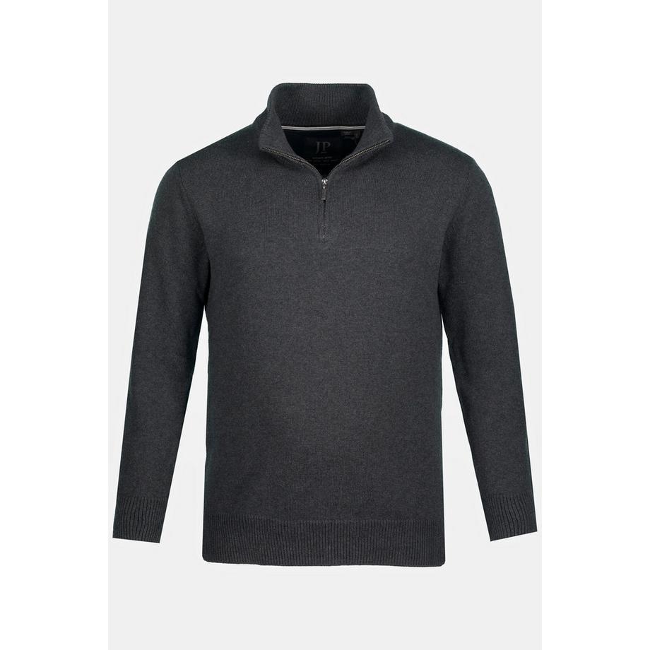 JP1880 Stricktroyer Stehkragen Zipper Langarm  