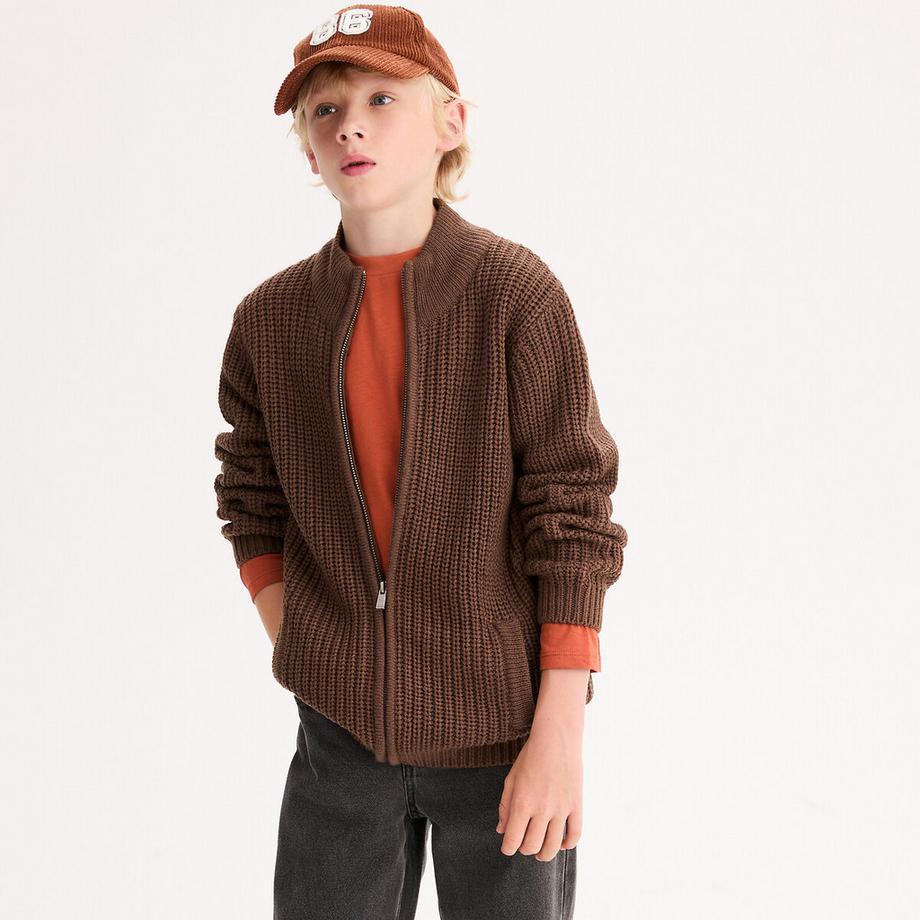 La Redoute Collections  Strickjack mit Reissverschluss und Stehkragen 