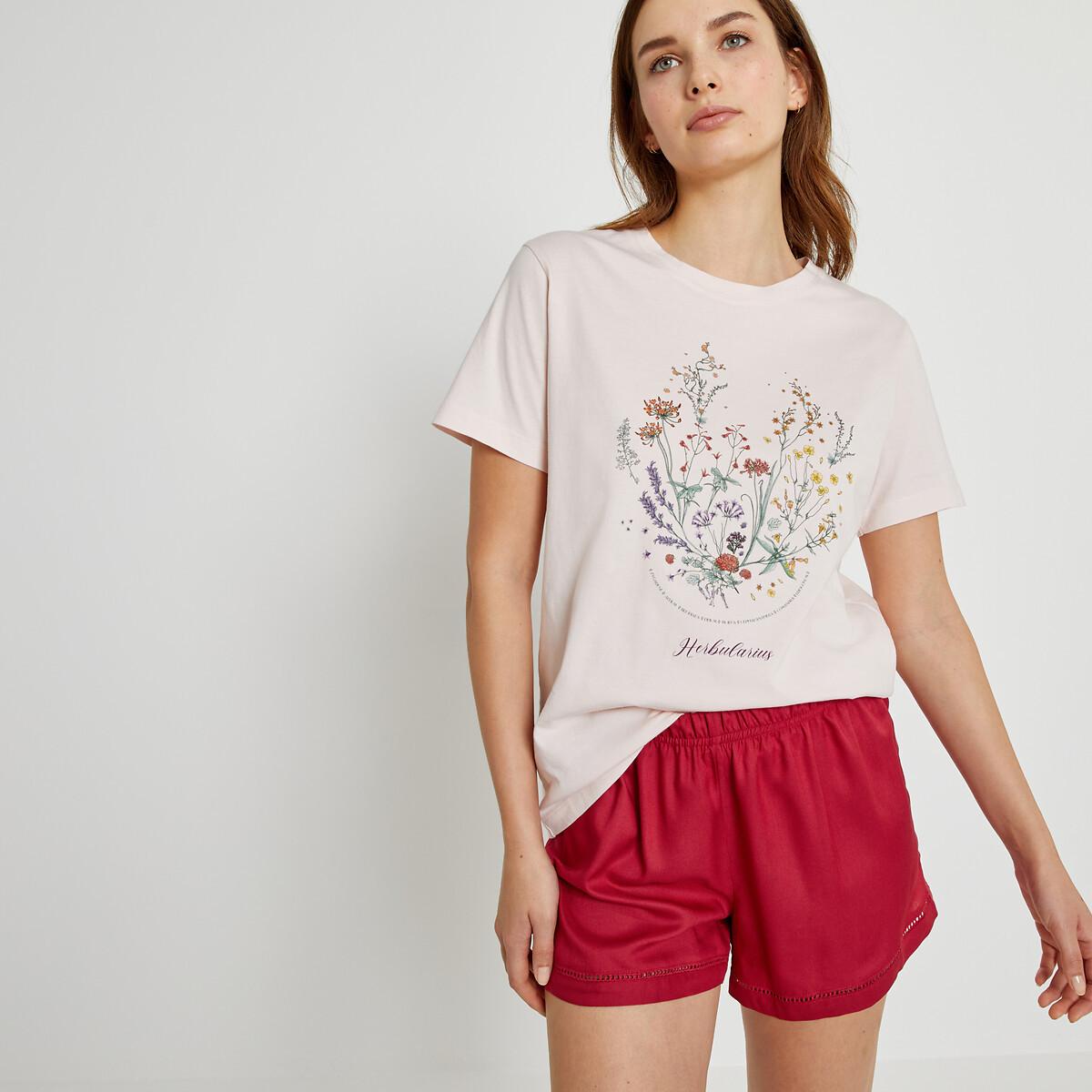 Image of Bedruckter Kurzpyjama Damen Weiss Bedruckt 36