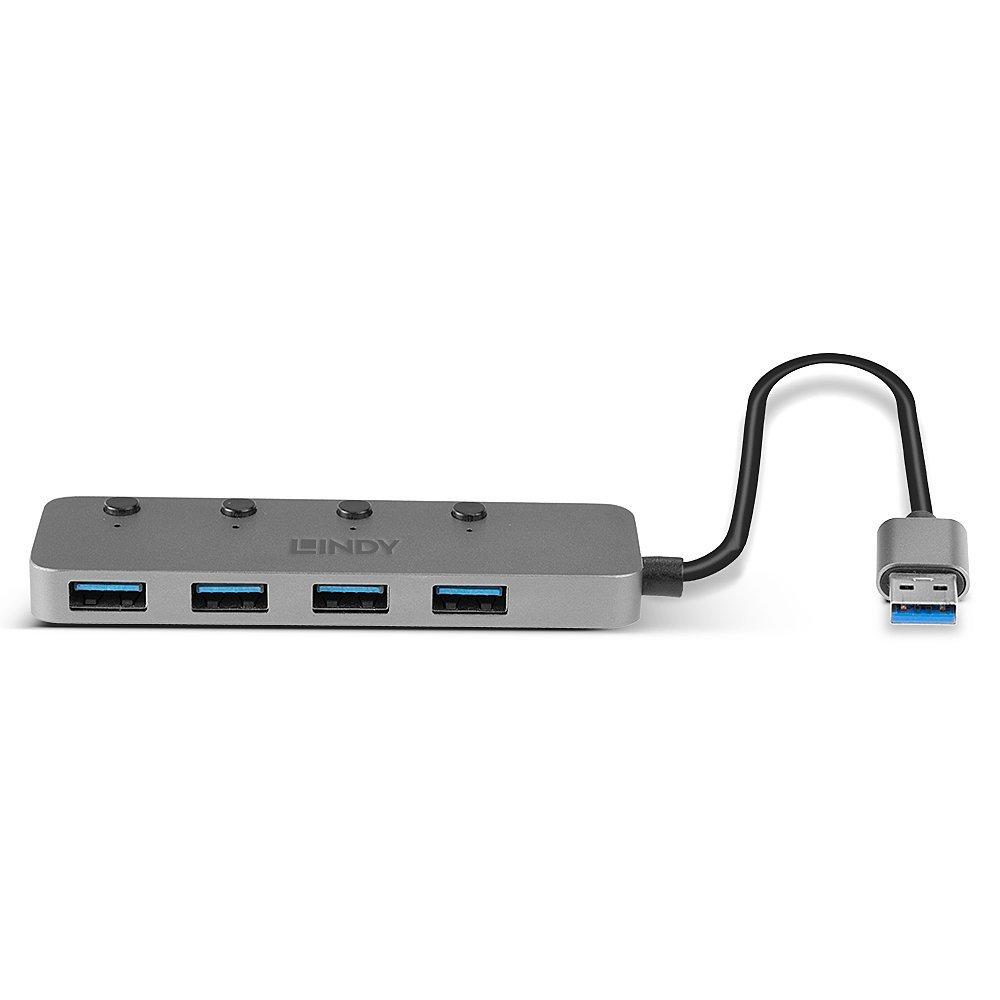 LINDY  43309 Schnittstellen-Hub USB 3.2 Gen 1 (3.1 Gen 1) Type-A 5 Mbits Grau 