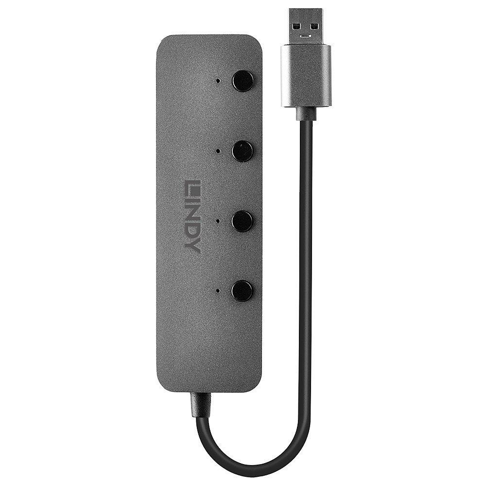 LINDY  43309 Schnittstellen-Hub USB 3.2 Gen 1 (3.1 Gen 1) Type-A 5 Mbits Grau 