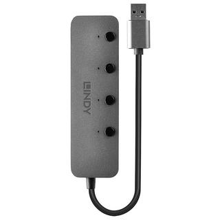 LINDY  43309 Schnittstellen-Hub USB 3.2 Gen 1 (3.1 Gen 1) Type-A 5 Mbits Grau 