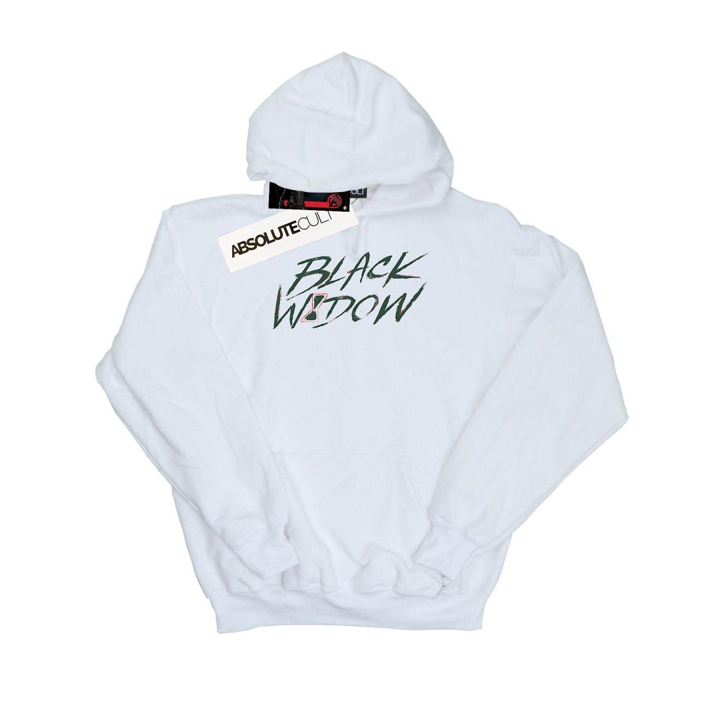 Image of Black Widow Movie Alt Logo Kapuzenpullover Mädchen Weiss 152-158