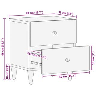 VidaXL Table de chevet bois  