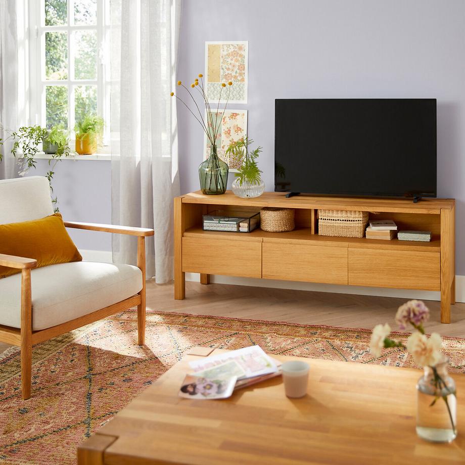 La Redoute Intérieurs TV-Bank ADÉLITA aus Eiche und Eichenfurnier 160 cm  