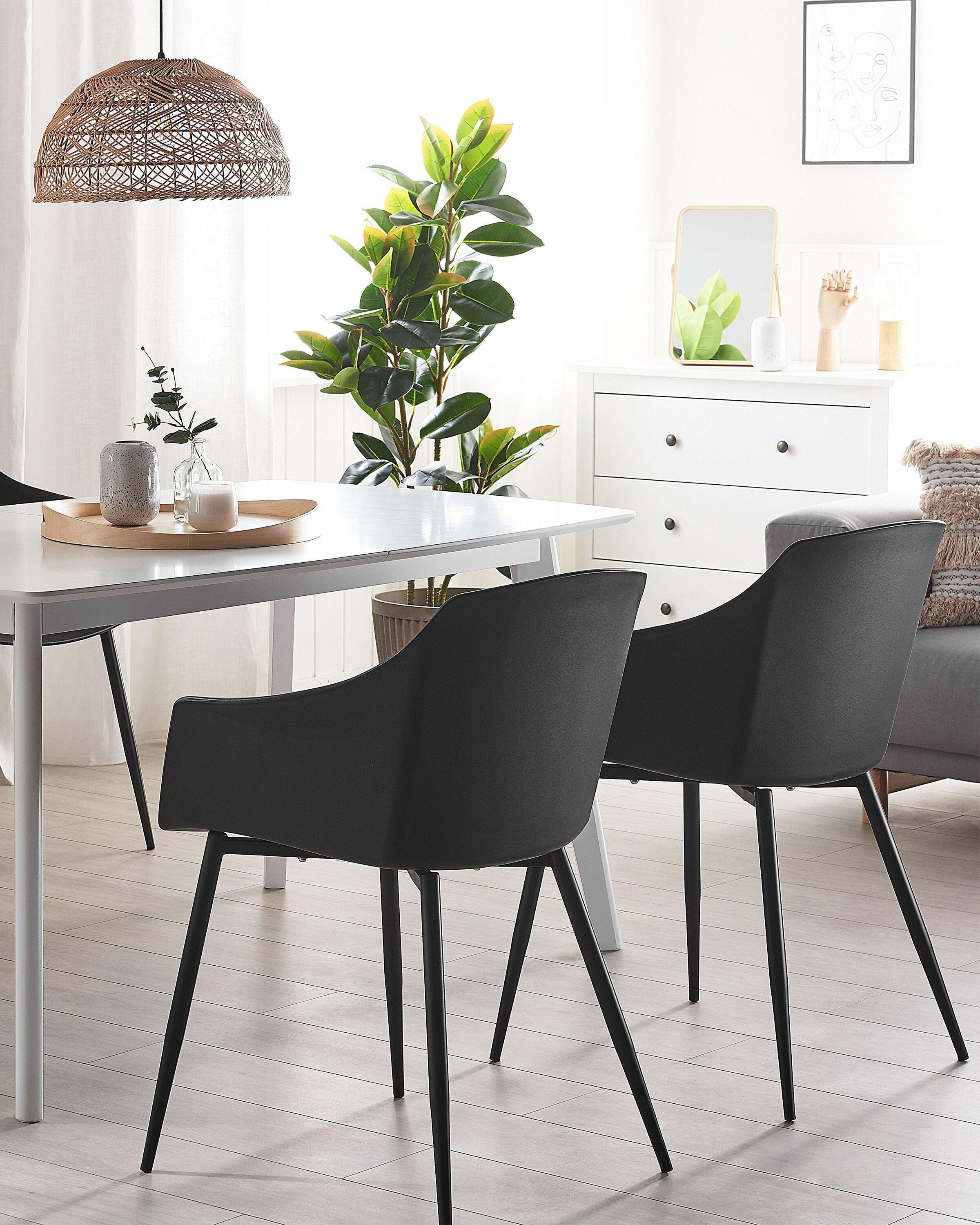 Beliani Lot de 2 chaises en Matière synthétique Moderne FONDA  