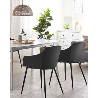 Beliani Lot de 2 chaises en Matière synthétique Moderne FONDA  