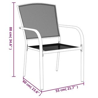 VidaXL Ensemble de salle à manger de jardin acier  