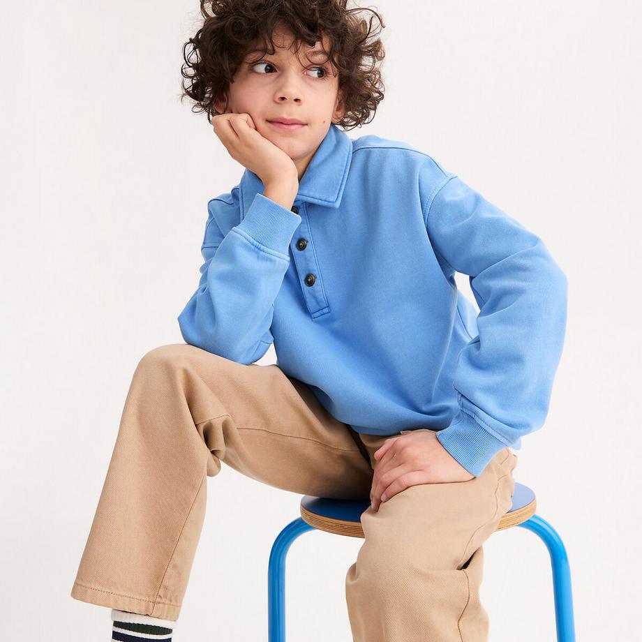 Sweatshirt mit Polokragen aus Molton