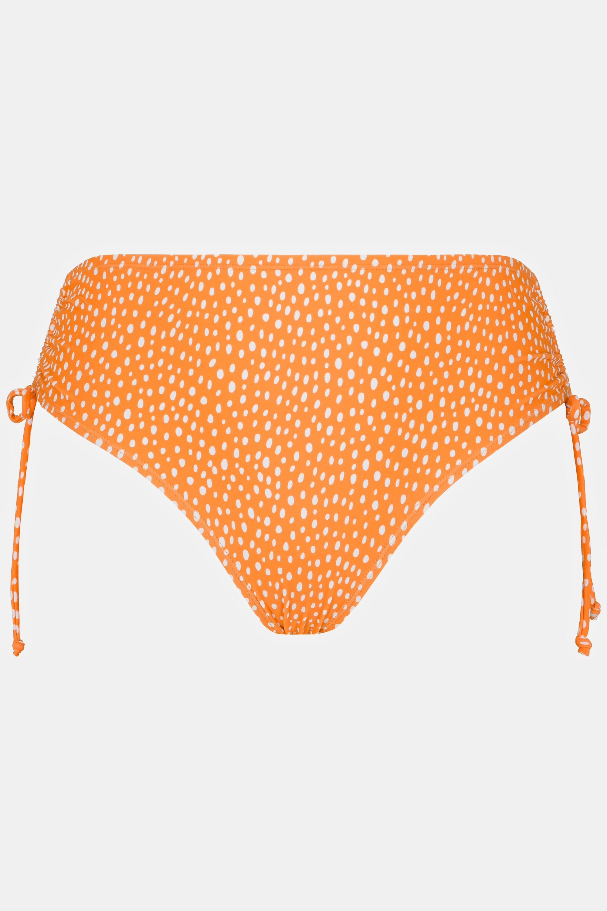 Ulla Popken  Slip de bikini, pois, rubans froncés, High Waist 