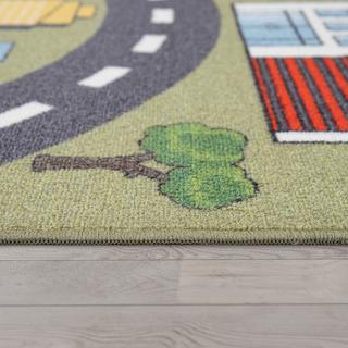 Paco Home Tapis pour chambre pour enfants, jouer des voitures de tapis, motif de rues  