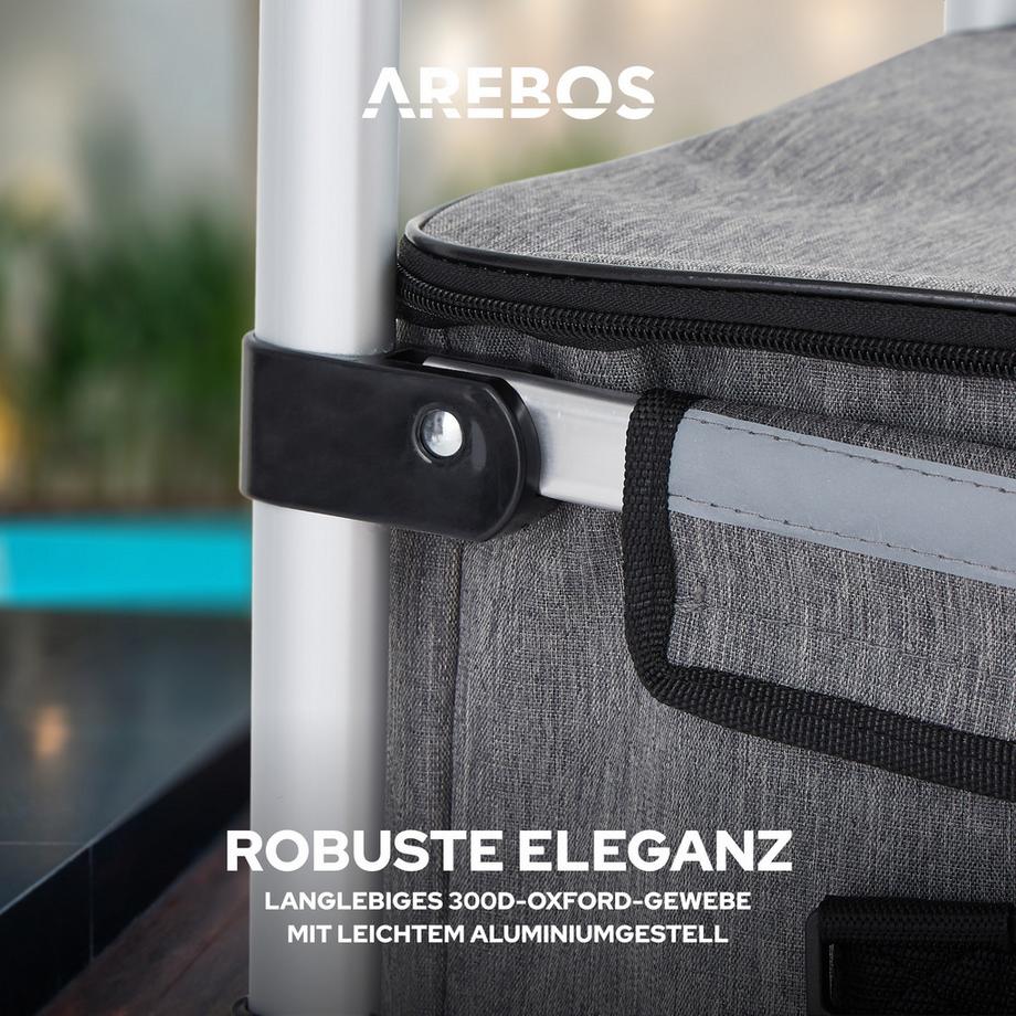 Arebos  3in1 Einkaufstrolley Einkaufsroller Einkaufswagen klappbar Tragetasche 
