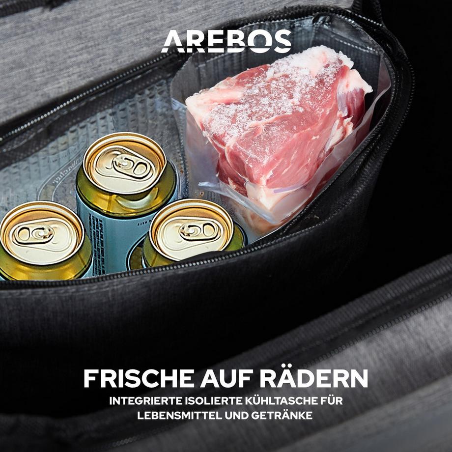 Arebos  3in1 Einkaufstrolley Einkaufsroller Einkaufswagen klappbar Tragetasche 