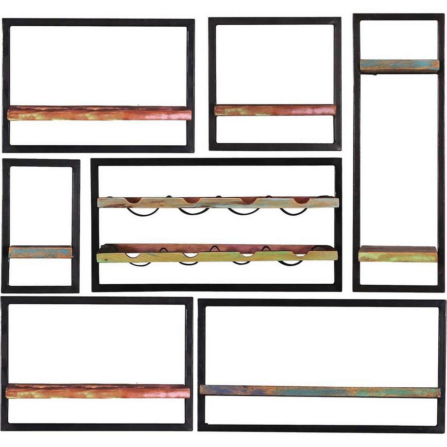 Wandregal River bunt 120x25x110 (7-tlg)