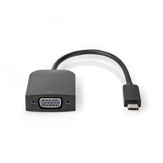 Nedis  USB-C™-Adapter | USB 3.2 Gen 1 | USB-C™-Stecker | VGA-Buchse 15p | 1920x1200 | 5 Gbps | 0,20 m | Rund | Vernickelt | PVC | Schwarz | Plastikbeutel 