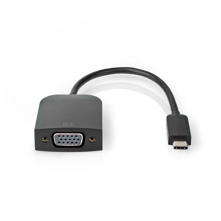 Nedis  Adattatore USB-C™ | USB 3.2 Gen 1 | USB-C™ Maschio | VGA Femmina 15p | 1920x1200 | 5 Gbps | 0,20 m | Rotondo | Nichelato | PVC | Nero | Sacchetto di plastica 